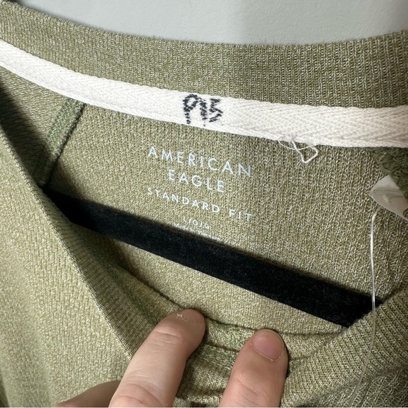 American Eagle Standard Fit Long Sleeve Pullover Sweater in Green - Picture 2 of 6